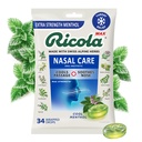 Ricola Max Cool Menthol Nasal Care Large Bag 124; Cough Suppresant Drops: 124; Dual Action Liquid Center: