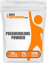BulkSuplements.com Pregnenolone Powder - Suplemen Nutres, Pregnenolone 20mg - Pure & Gluten Free, 20mg per Serving, 25g (0.88 oz) (Paket 1)