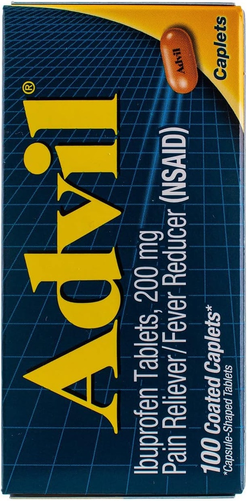 Advil Pain Reliever / Fever Reducer 200mg Caplets - 100 Ct, Paket 3