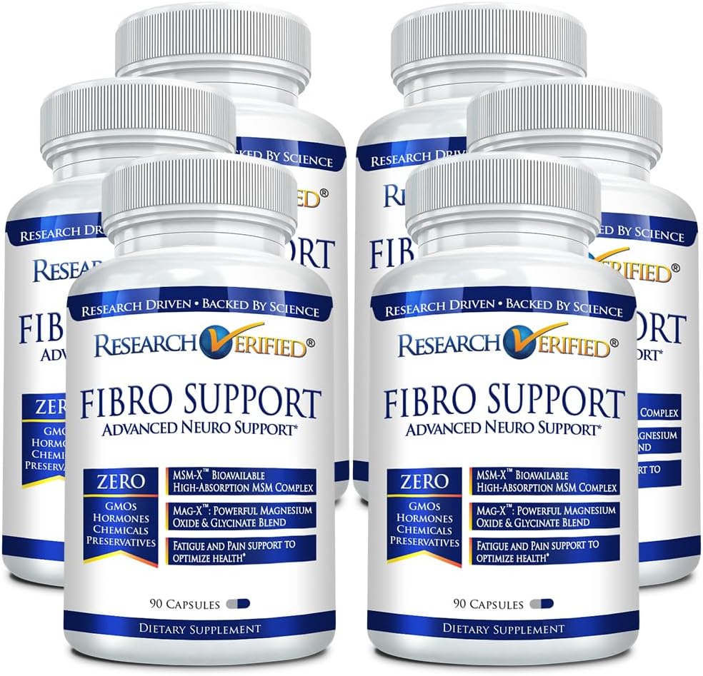 Research Verified Fibro Dukung - 540 Kapsul - MSM, Magnesium, Vitamin D3, BioPerine - 6 Bulan Supply - Vegan