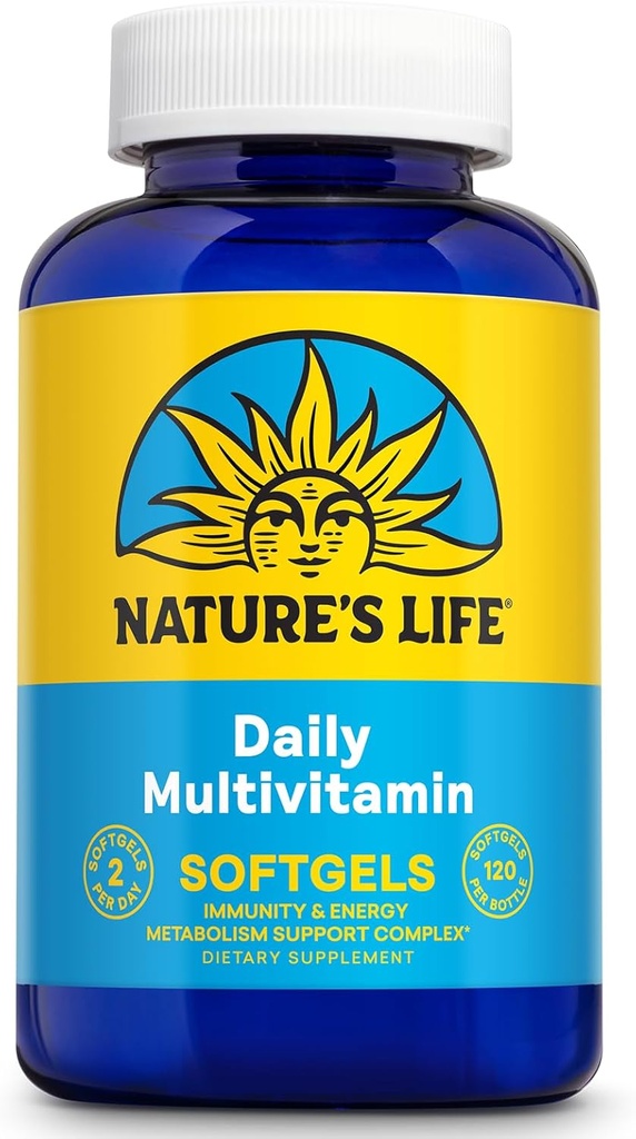 Nature 's Life Daily Multivitamin for Men and Women - Complete Multivitamin with Iron - Daily Value of Most Vitamin and Mineral - Healthy Energy and Imune Dupport - 60 Serv, 120 Softgels