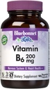 Bluebonnet Nutrition Vitamin B6 Vegetable Capsules, 200 mg, For Cardiovaskular and Nervous System Health, Soy Free, Gluten Free, Kosher, Dairy Free, Vegan, Non-GMO, 90 Vegetable Capsules, 90 Servis