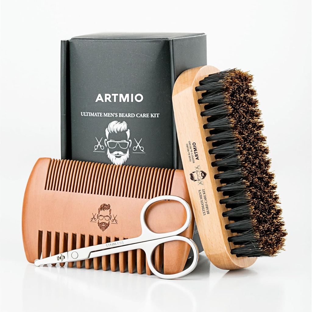 Brush Beard, Comb and Guncers Set for Men 's Beard Care
