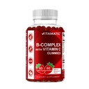 Vitamin Vitamin B Kompleks Gummies dengan Vitamin C & Inositol - Natural Strawberry Flavor - 60 Gummies (1 Botol)