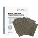 Dr. Med Silver Calcium Alginate Wound Dressing 4 "x4" Patch, 10 Individual Pack High Absorbency Ag Alginate Wound Bandage, Non-Adhesive, Removal Gauze tanpa rasa sakit untuk Bedsore, Ulcers, Skin Abrasions