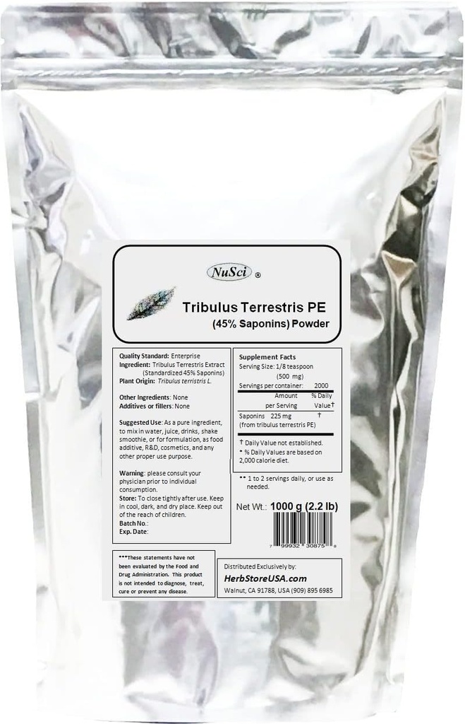 Tribulus Terrestris Extract Powder Pure (1000 Grams (2.2 lb)))