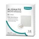 Dimora Calcium Alginate Wound Dressing, 4 "x 4" Patch, 10 Individual Sterile Pads, Soft and Soft Absorbend Dressing Gauze, Non-Stick Padding
