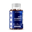 Tambahan Gumi Besi Vitamin untuk Perempuan & Pria - 20mg Serving - 60 Vegan Gummies - Great Tasting Besi Gummy Vitamin C (60 Count (Paket 1))