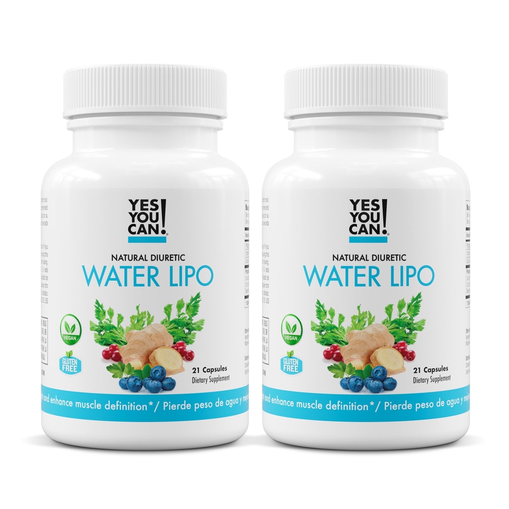 Ya Anda bisa! Pill Lipo Air Natural - Diuretic Cleanse dengan Electrolytes & Vitamin - Membantu dengan Water Retention - Gluten- Bebas, 21 Capsules Per Botol (2 Paket)