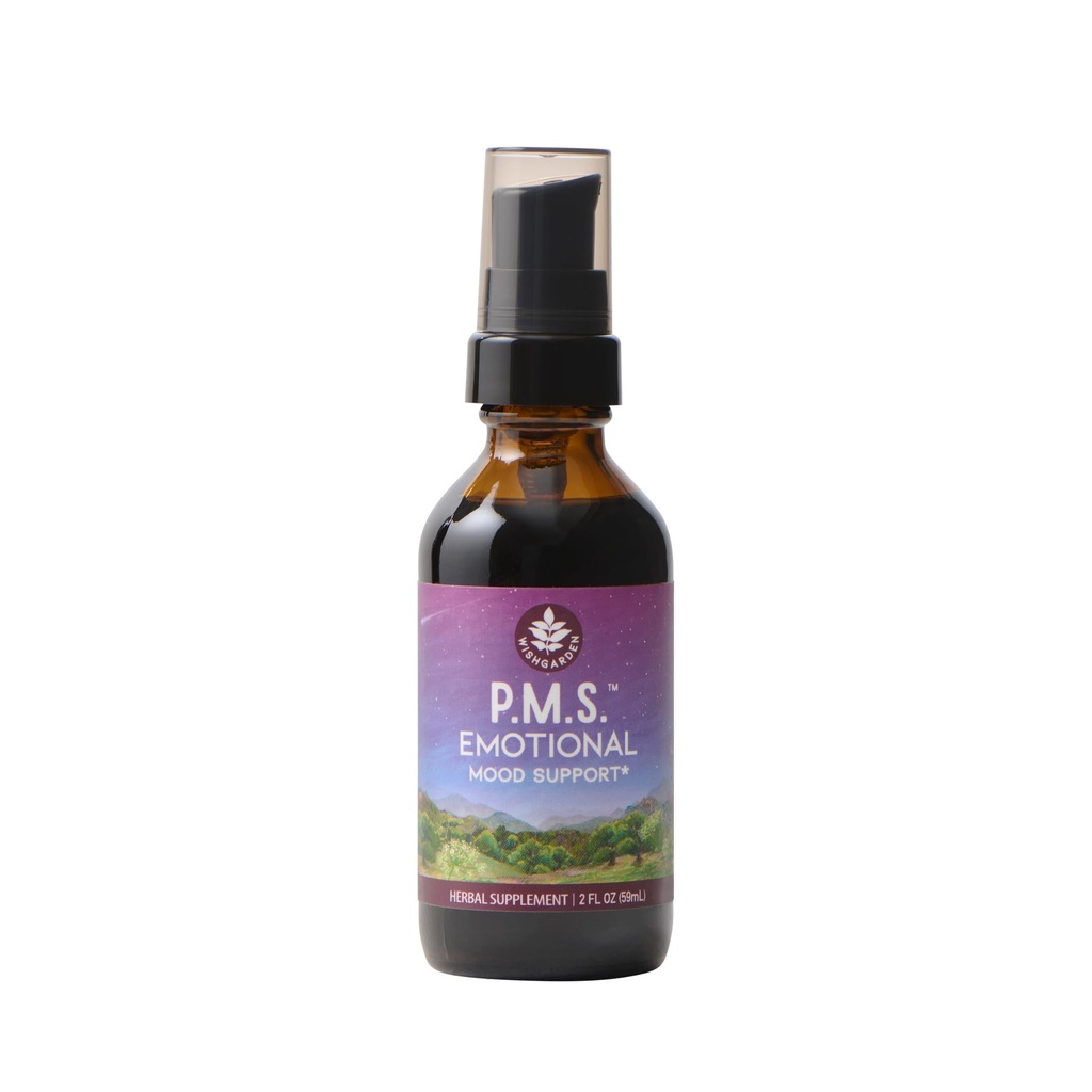WishGarden Herbs PMS Emotional for Women - Herbal PMS Supplement for Women with Vitex Berry & Blue Vervain, PMS Mood Swing Relief & PMDD Relief Suplemen, Emotional Dupport Selama PMS, 2oz