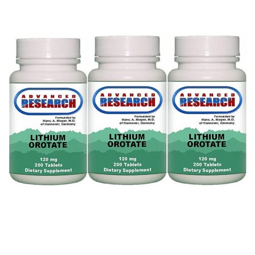Dr Hans Nieper Lithium Tablet Orotasi, 120 mg, 3Pack (200 Cacah Masing-masing)