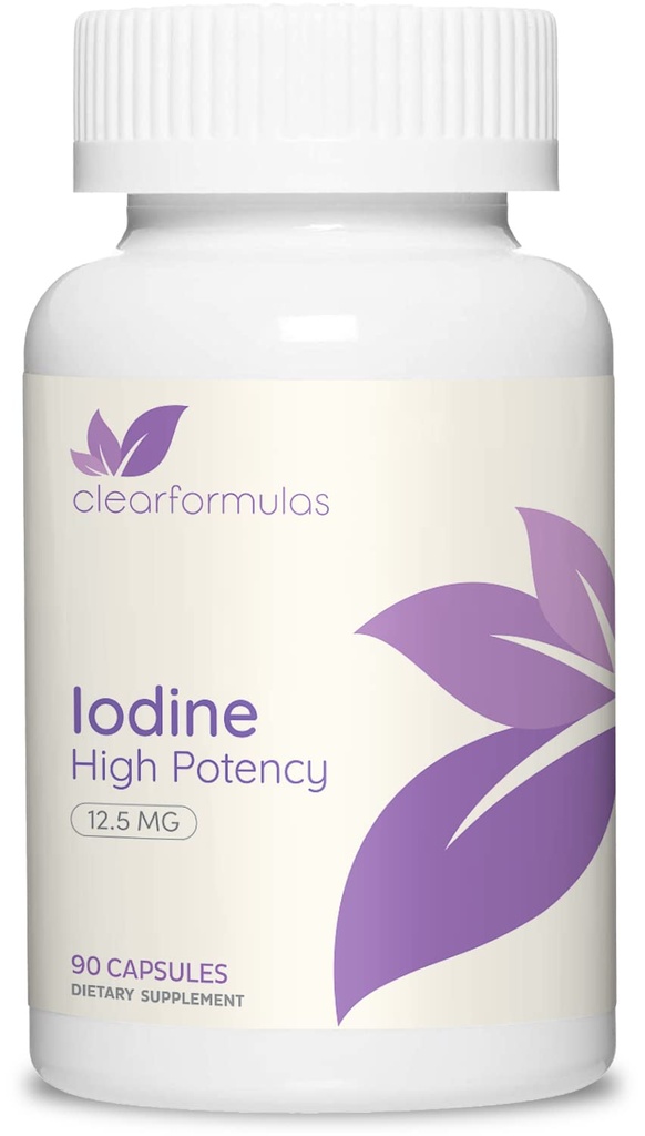 Potasium Loodine Suplemen Potasium Iodide USP dan Lodine Bebas Capsules 12.5mg Precise Dosage Blend - Kapsule Alternative ke Suplemen Lugol untuk Energi & 3 Bulan