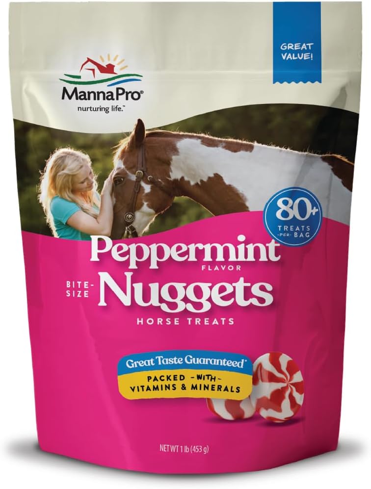 Manna Pro Bite- Ukuran Nugget untuk Kuda - Latihan Kuda - Peppermint Flavored Treats untuk Kuda - 1 LB