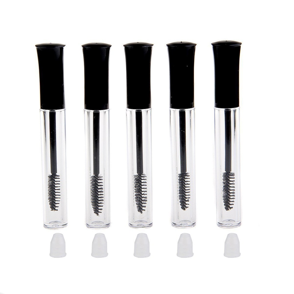 5PCS / 5ML Bisa dipakai ulang Eyelash Kosong Pertumbuhan Minyak Mascara Kontainer Hoolder Eyelash Wand Vials dengan Brush