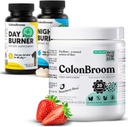 ColonBroom Psyllium Husk Powder, Colon Broom Colon Cleanser Fiber Supplement for Bloating Relief & Gut Health + Day & Night Burner Suplemen Wight Management