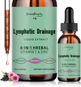 Tambahan Lymphatic Limphatic Drainage - 10-in- 1 Lymphatic Cleanse Suplement w / Echinacea, Cleavers & Burdock Root - Imune Dupport, Cleanse & Detox - Advanced Absorpsi lanjut, NON-GMO (1 fl oz, 2 Pack)