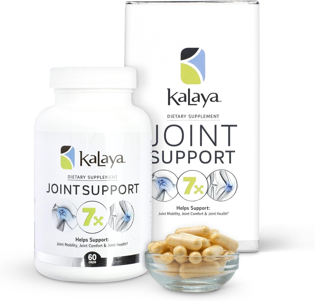 Kalaya 7X Dukungan Bersama Suplemen - Dirancang oleh Medical Profesionals - untuk Joints, Bone Health, dan Muscle Dukungan - dengan Turmeric, Collagen, dan Vitamin C - 60 ct