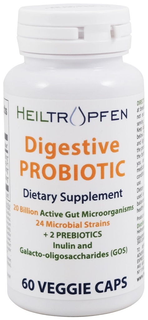 Heiltropfen Digetical Probiotic + Prebiotic 124; 24 Strains 124; 20 Milyar CFU 124; 60 Capsules 12.4; Aktif Gut 124; Inulin dan GOS 124; Dietary Supplement 12.4;