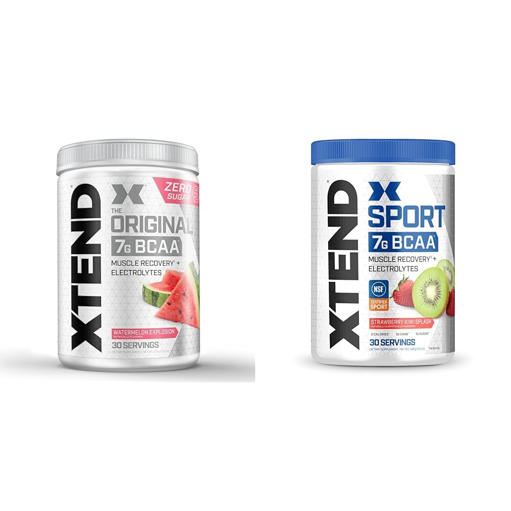XEND asli BCAA Powder & Sport BCAA Powder Strawberry Kiwi Splash - Electrolite Powder for Recovery & Hydration dengan Acids - 30 Servis