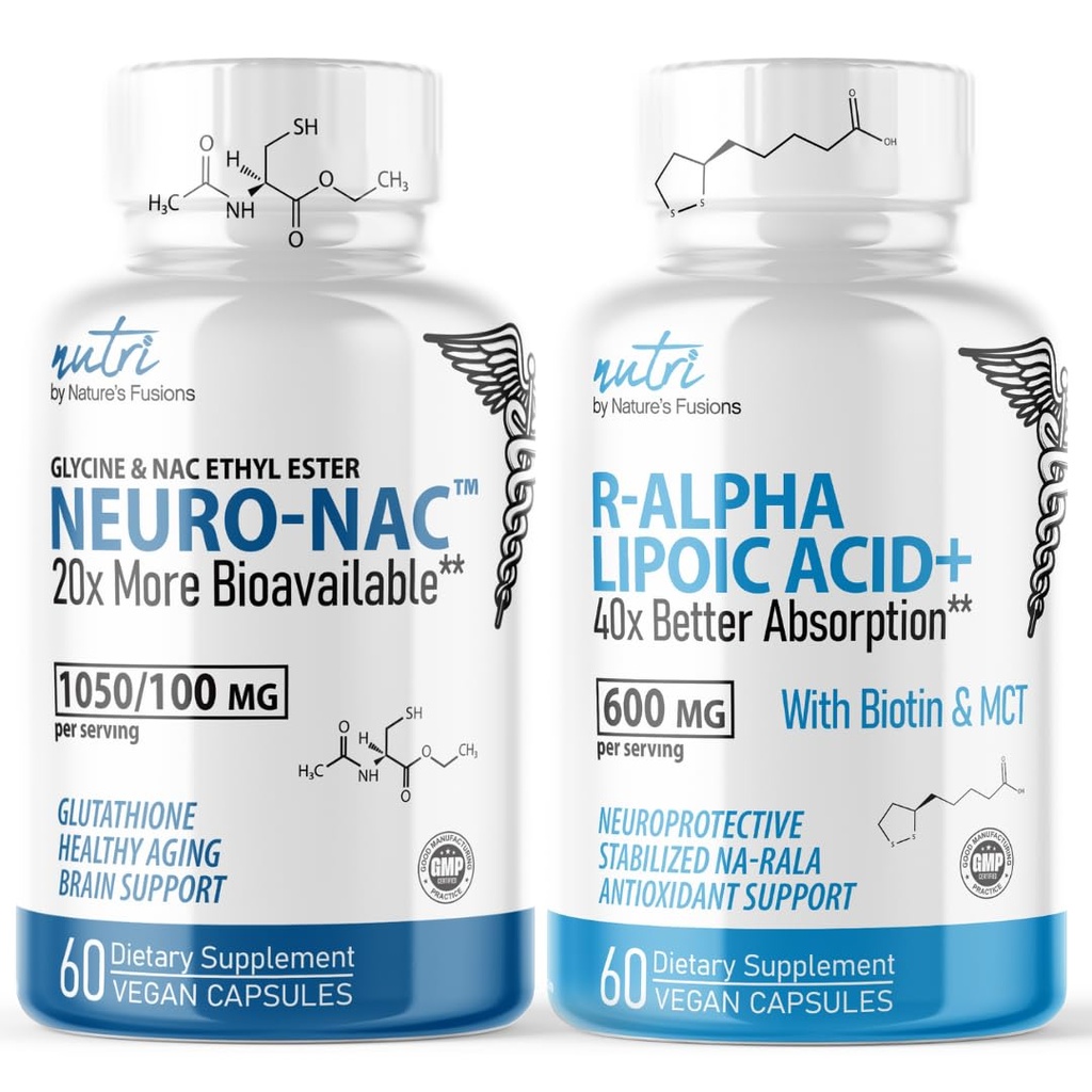 Fusions Alam Neuro Nac (NAC Ethyl Ester) & R Alpha Lipoic Acid 600mg (60ct)