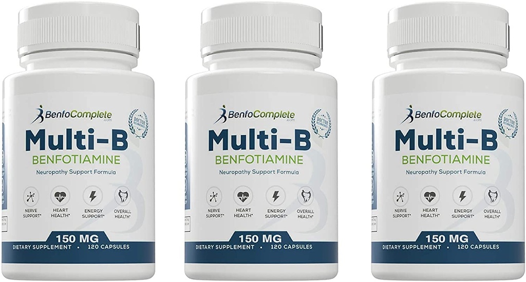 Benfotiamine Multi- B Neuropathy Dukung Formula untuk The Nutreationary Dukung Neuropathy - 360 Capsules - Paket 3 Botol