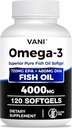 Fish Oil Omega 3 4000mg, 120 Softgels Omega 3 Fatty Acids with EPA & DHA for Brain & Heart Health *