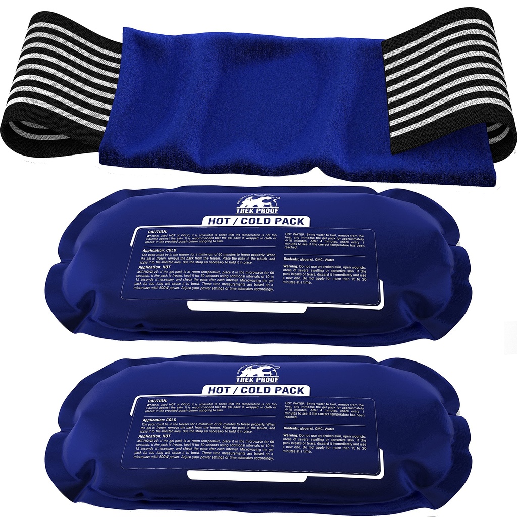 Paket Es untuk Injuries Dapat Dipakai (3- Piece Set) - Hot and Cold Ice Pack Therapy Gel Crap Dukungan - Dukungan Pemulihan, Gabungan dan Muscle Pain - Lutut, Kembali & Lebih (3 Potongan Yang Klasik)