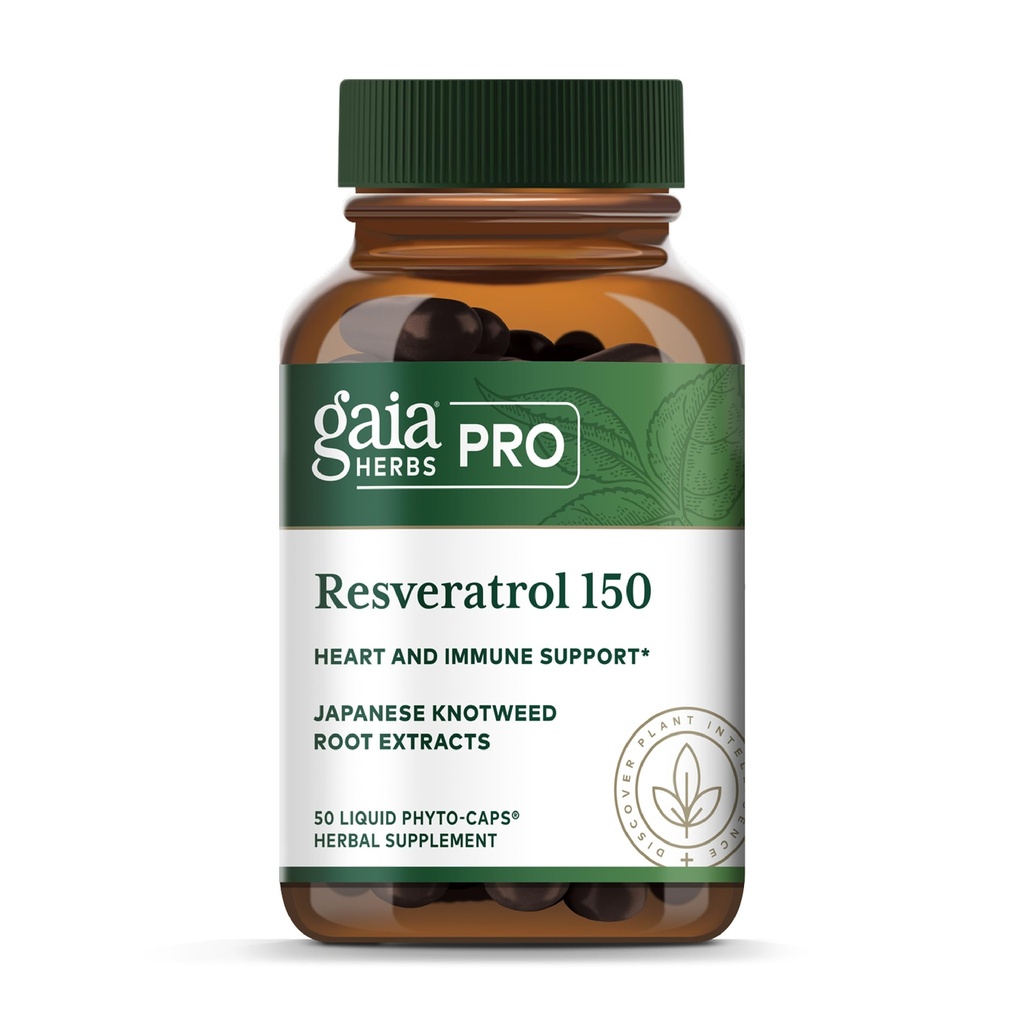 GAIA HERBS PRO Resveratrol 150 - Offers Heart Health & Imune Dukung - Berisi Jepang Knotweed - Vegan, Soy- Free & Gluten- Free - 50 Liquid Phyto- Caps (25 Pelayan)
