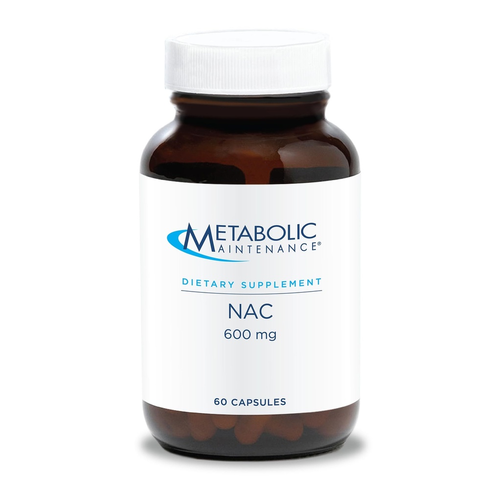 Pemeliharaan Metabolik NAC 600 mg Capsules - N- Acetyl Cysteine 600 mg Suplement for Liver and Imune Dukung - Antioksidant Pertahanan untuk Pria dan Wanita 50 + - 60 Capsules