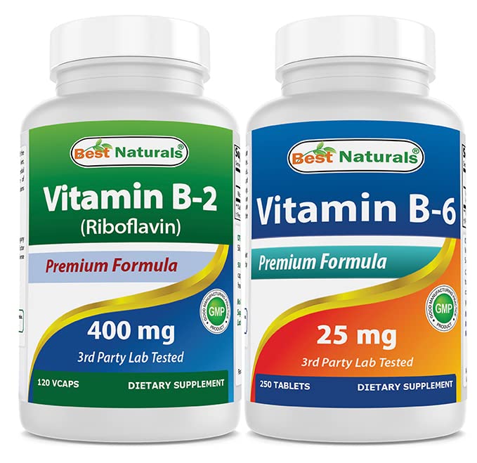 Terbaik Vitamin B2 (Riboflavin) 400mg & Vitamin B-6 25 Mg