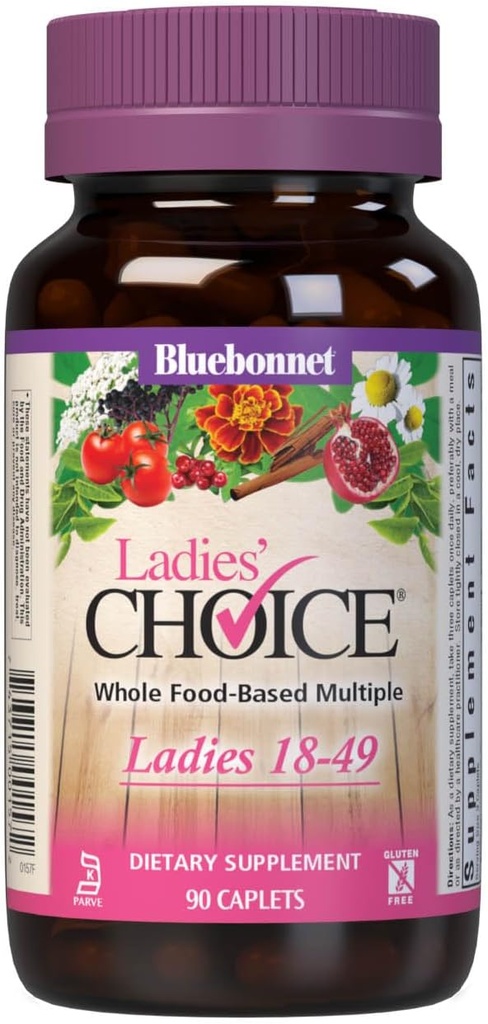 Bluebonnet Nutrition Ladies 'Choice Whole Foods-Based Multiple for Women 18- 49, 90 Count Purple / Pink