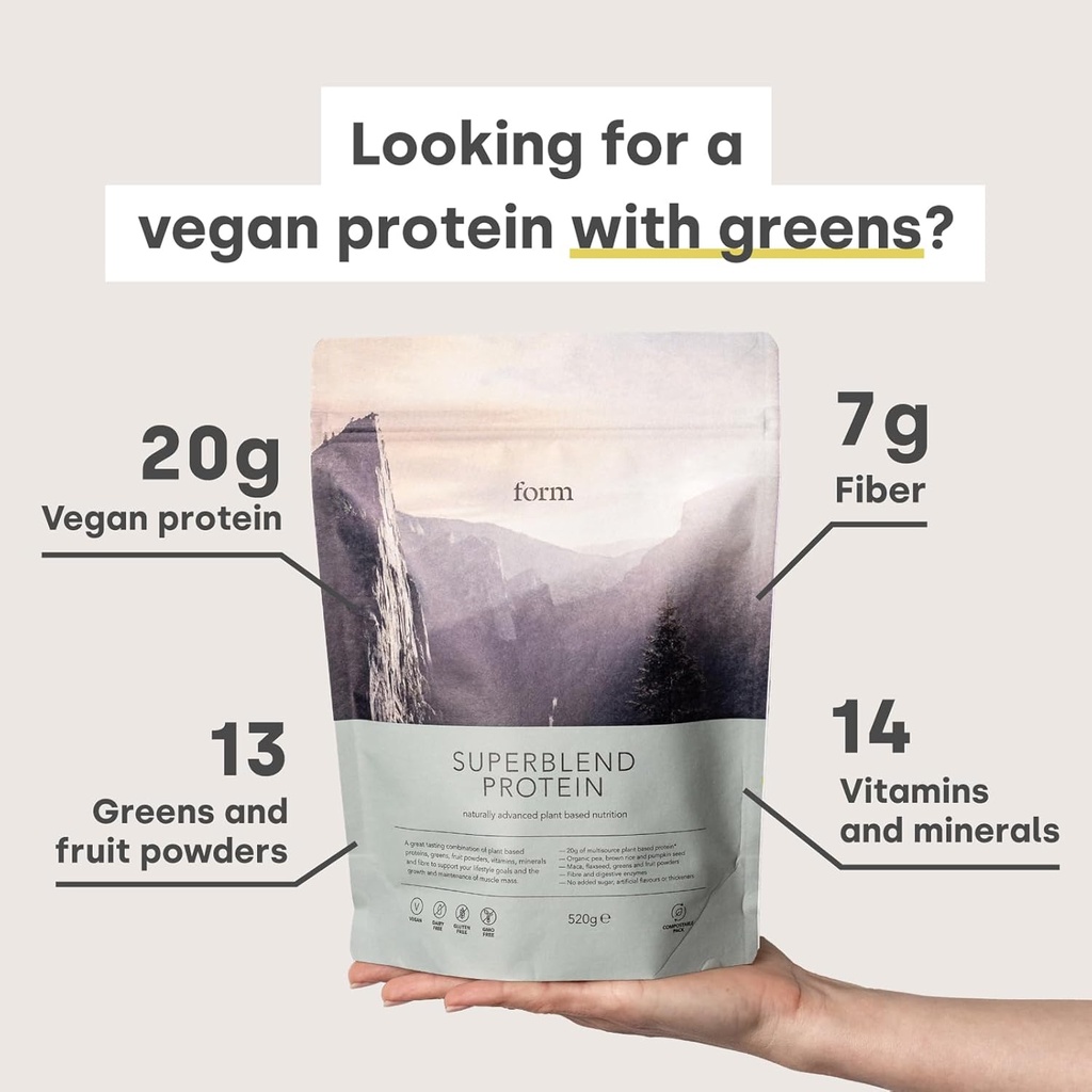 Formulir Protein Campuran Megan Protein Powder dengan Superfood, Vitamin dan Mineral - 20g Tanaman berbasis Protein per Serving (Coklat Kacang)