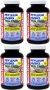 Yerba Prima Psyllium Husks Veg Caps - 180 Count (Paket 4) - Vegan, Non-GMO, Gluten Free, Colon Cleanser, Persediaan Serat Fiber Harian untuk Gut Health & Regularitas