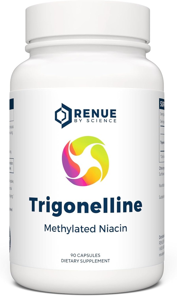 Renue By Science Trigonelline 124; High Strength Trigonelline TRG Methylated Niacin - 250mg Trigonilline Suplemen Trigoniline Capsules 126; Non-GMO 124; Made in The USA & Thirdless Party Tested