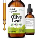 Wild & Organic Olive Leaf Extract Liquid Drops - Antioksidant & Imune Dukungan - Oleuropein Zaitun Suplemen - Vegan, Gula & Alcohol- Free Drops - 2 fli oz