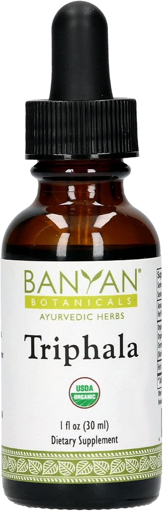 Banyan Botanicals Triphala Liquid Herbal Extract - Organic Triphala Extract with Amla, Haritaki & Bibhitaki - for Daily Detox, Regularity & Regeniation * - 1oz.