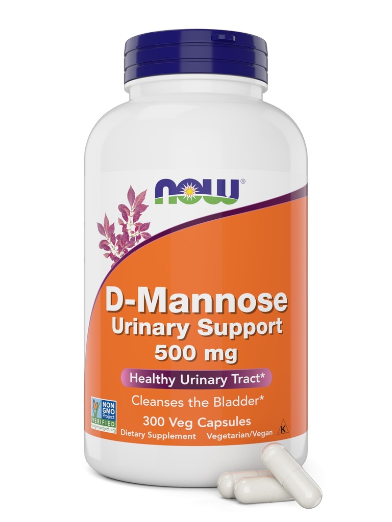 Sekarang D-Mannose 500 mg, 300 Capsules - Vegan, Non GMO Suplemen untuk Perempuan dan Pria - Supports Healthy Urinary Tract, Cleanses The Bladder
