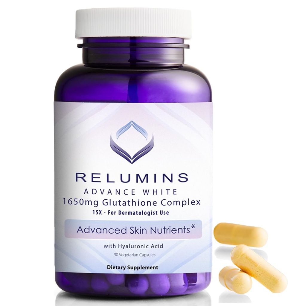 Rilis 1650mg L- Glutathione Kompleks dengan Acid Hyaluronic, Alpha Lipoic Acid, Rose HIPS, Vitamin E & Riboflavin - Dukungan Antioksidant, Sempurna untuk Mencapai Sarung Liburan, Dibuat di Amerika Serikat - 90 Capsules