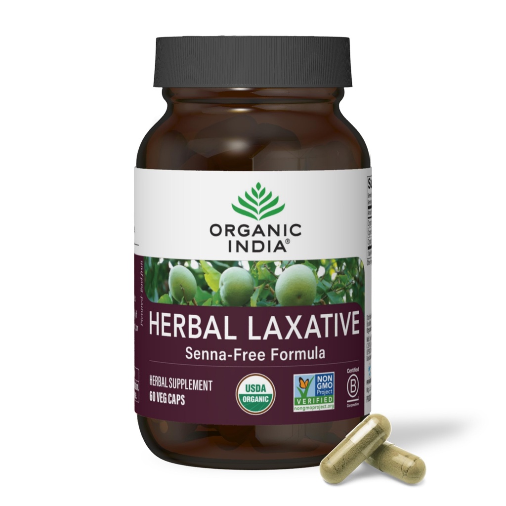 Organik INDIA Herbal Laxative Suplemen - Laxative Alam untuk Sembelit, Herbal Laxative Capsules, Pelepasan Sembelit untuk Perempuan dan Pria - USDA Bersertifikat Organik, Non-GMO, Vegan - 60 Capsules