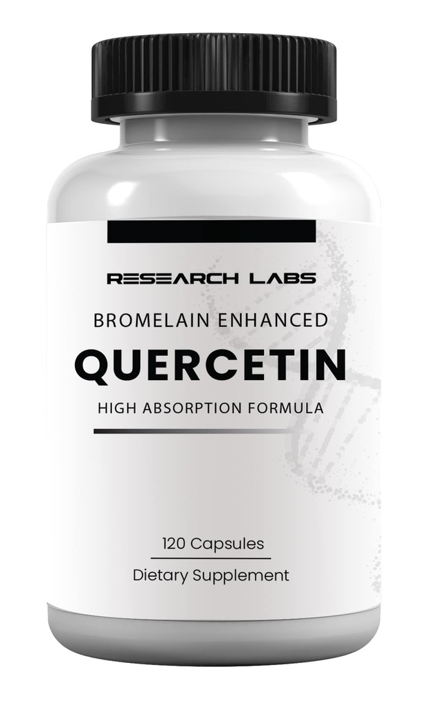 Research Labs Quercsalis ™ Quercetin w / Bromelain, 120 Veg Kapsul. Formula Absorpsi Tinggi. Support Heart Health, Imune, Anti- Flare Up, Anti- Oxidant Health