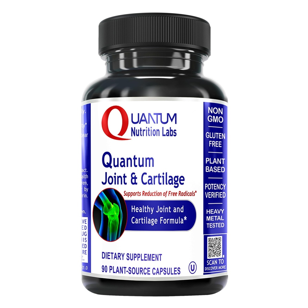 Quantum Joint & Cartilage Supplement - for Men & Women, Joint Mobility and Muscle Health, Cartilage Repair, Gluten Free, Plant-Sourced, Non- GMO - 90 Capsules