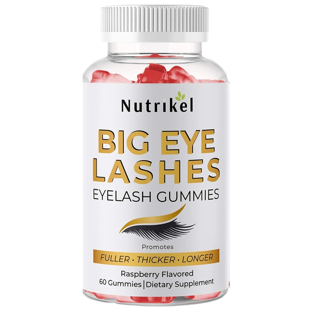 Big Eye Lashes Hair Growth-Eyelash Pertumbuhan Gummies untuk Fuller, Tebal, Lashes Longer
