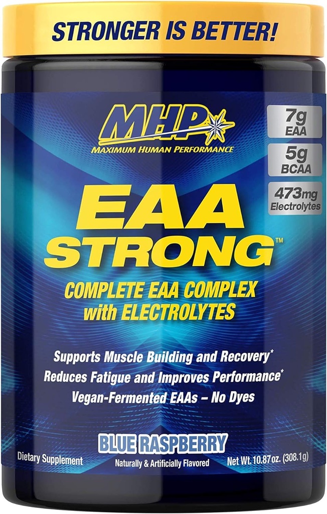 Performa Manusia Maksimum Mhp Eaa Kuat, Amino Acid Suplemen, Semua 9 Estimate Acids, Bcaas, Electrolite, Blue Raspberry, 1.2 Pound