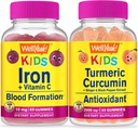 WellYeah Iron + Vitamin C Kids + Turmeric Curcumin Kids, Gummies Bundle - Great Tasting, Vitamin Suplemen, Gluten Bebas, GMO Bebas, Gummy Chewable
