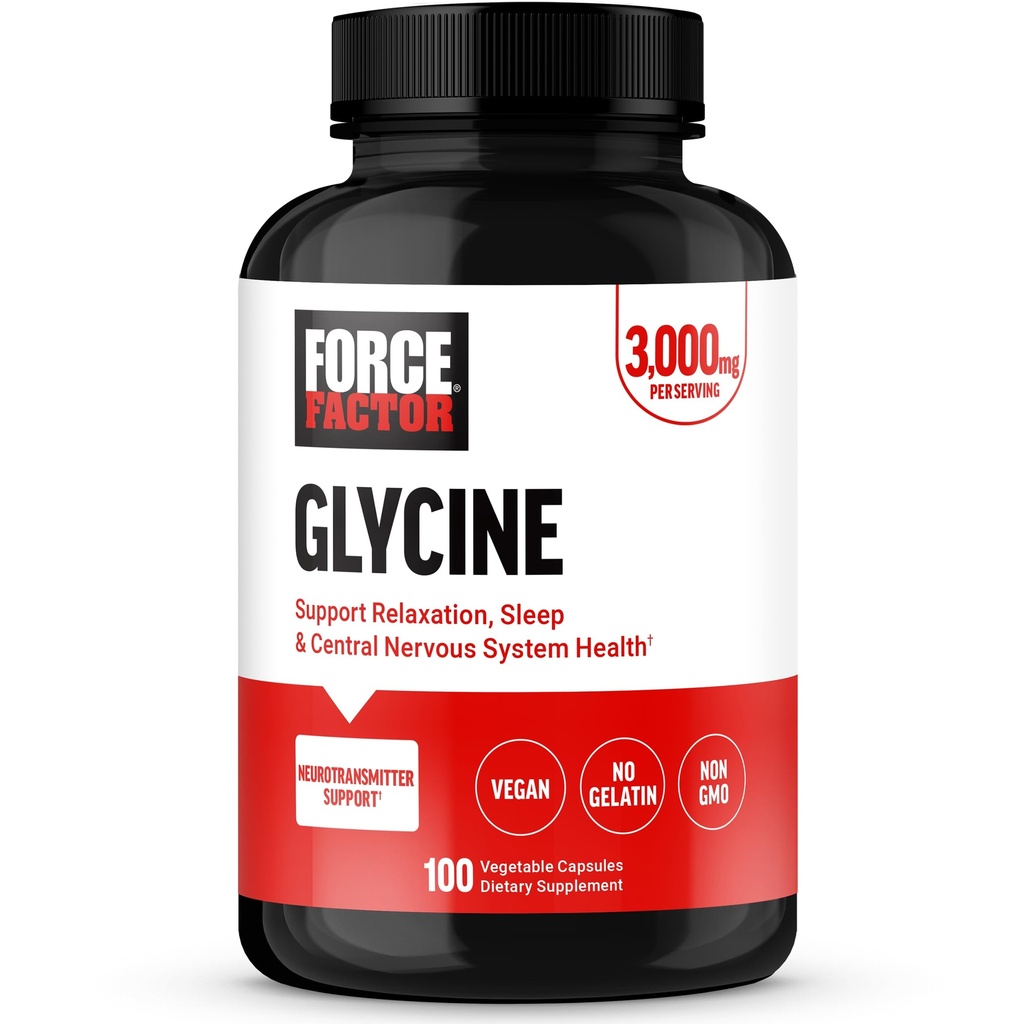 FORCE FASETOR Glycine to Provious Relaxation and Restful Sleep, Dukung Fungsi Kognitive, Mood Saldo, and Nerve Health, 100 Vegetable Capsules