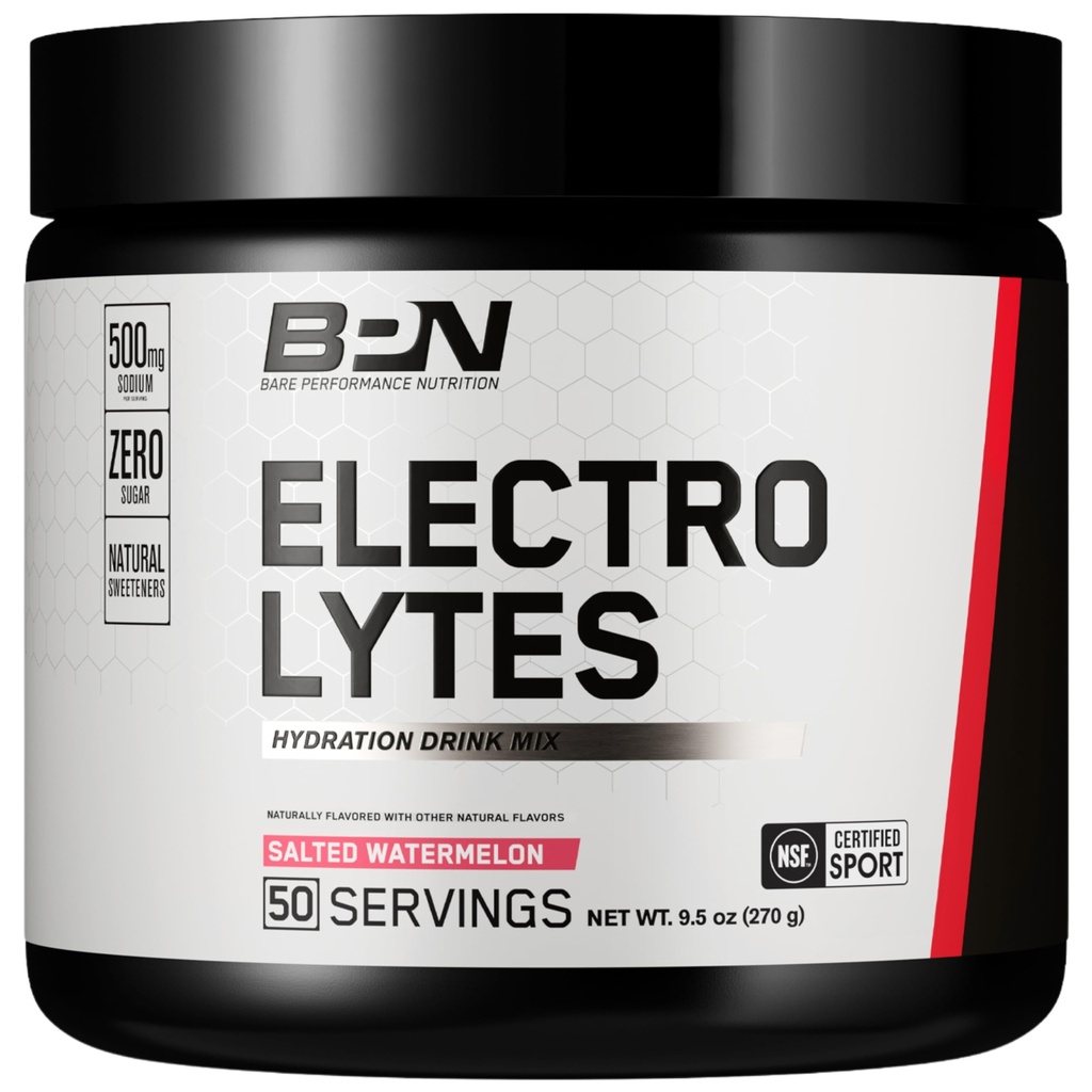 BIE PERFORMANCE NUTRITITION BPN Electrolite Hydration Drink Mix 124; Sugar Free Electrolite Powder 14; 500mg Sodium per Serving 124; alami Sweetened 124; Salted Watermelon, 50 Custoon