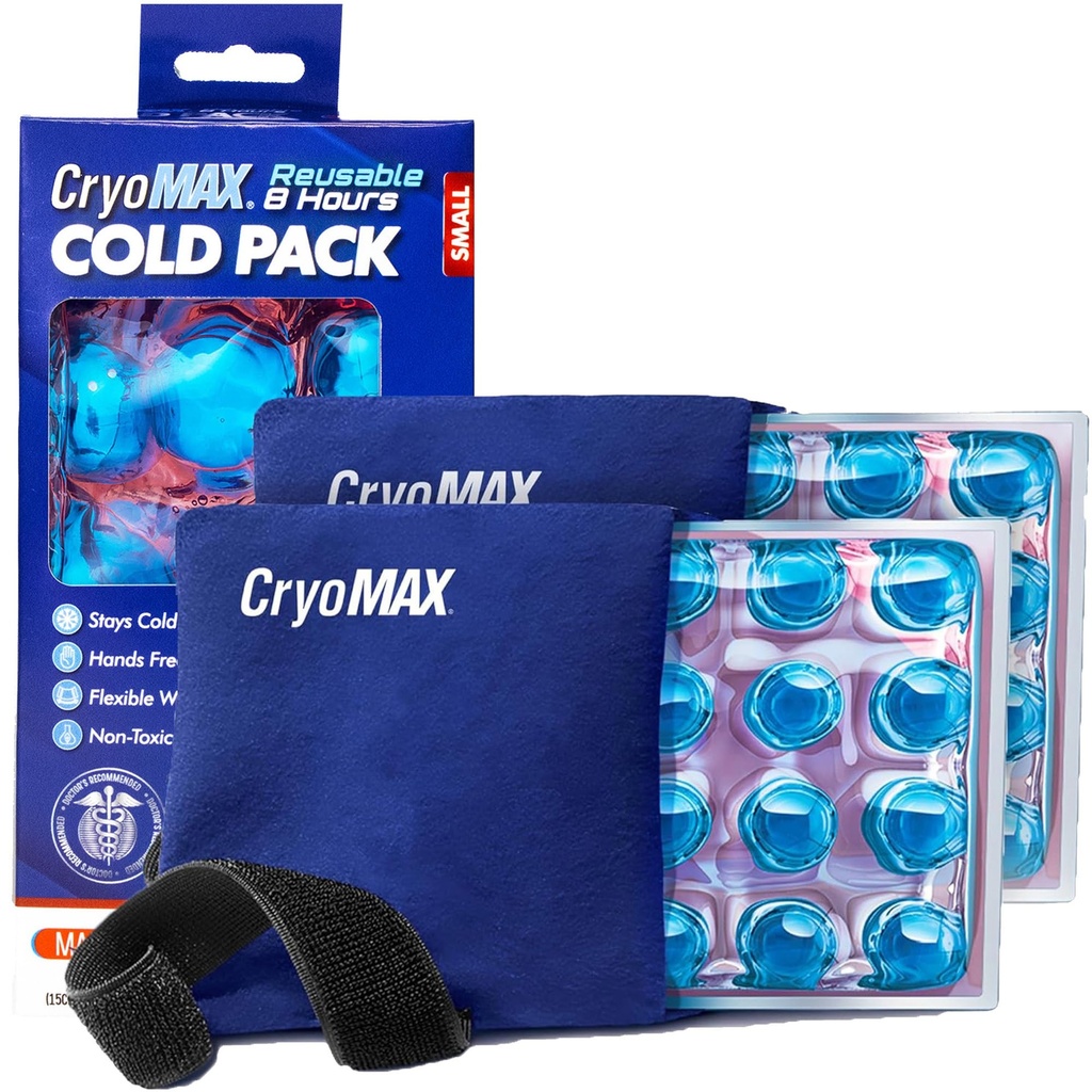 CryoMAX Cold Pack, Reworthy, 8 Hour Cold Therapy Ice Pack, Small, 6 "x 6" (Paket 2)