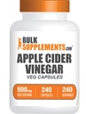 Suplemen BulkSulements.com Apple Cider Vinegar Capsules - ACV Capsules, Apple Cider Vinegar Suplemen, Apple Cider 500mg - Gluten Bebas, Capsule per Serving, 240 Capsules (Paket 1)