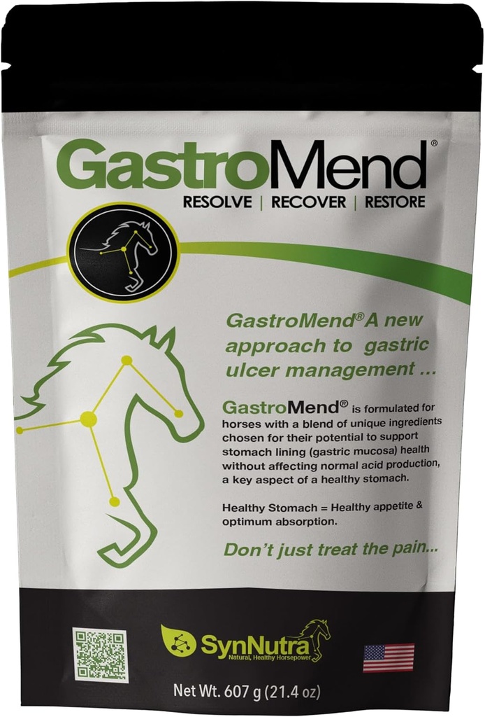 Perbaikan Kesehatan GastroMend ® Gastrointestinal untuk Kuda, 100% Natural, Promotes Stomach and Gut Health in Equines, Cost- Effective Digetical Wellness, 60 Serbu, Dibuat di USA