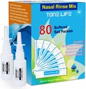 TONELIFE 80 Count Saline Nasal Care Refills + 2 Nasal Sprayer